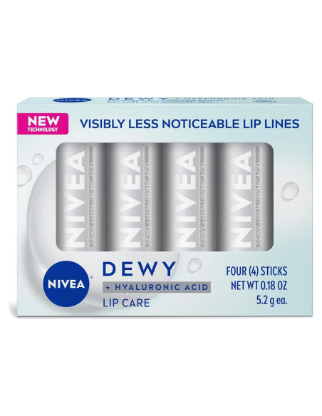 Bálsamo Labial NIVEA Dewy con Ácido Hialurónico - 4 Piezas Bálsamo Labial NIVEA Dewy con Ácido Hialurónico - 4 Piezas