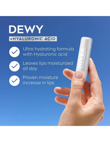 Bálsamo Labial NIVEA Dewy con Ácido Hialurónico - 4 Piezas Bálsamo Labial NIVEA Dewy con Ácido Hialurónico - 4 Piezas