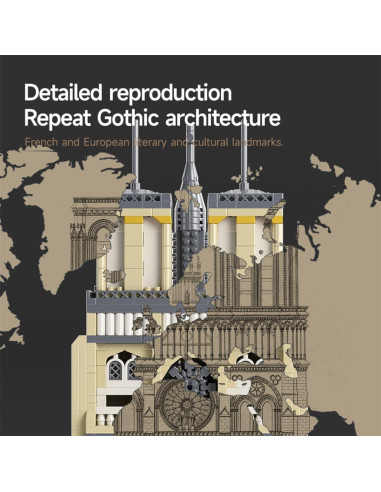 Juego de Bloques de Construcción GOTIMON Mini Catedral Notre Dame 2908 Piezas