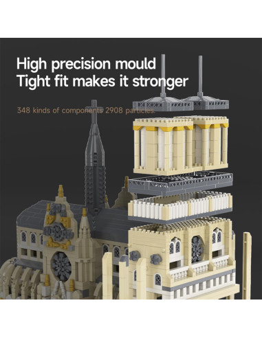Juego de Bloques de Construcción GOTIMON Mini Catedral Notre Dame 2908 Piezas