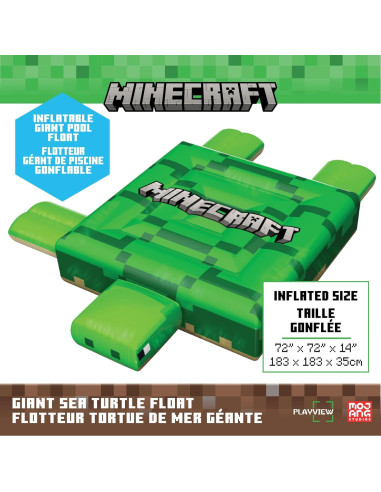 Flotador de piscina tortuga Minecraft Playview 182.88cm