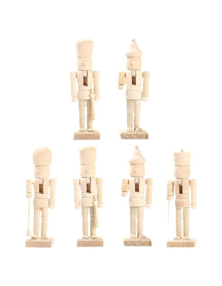 Figuras de Muñeco de Nuez de Madera Aboofan - 6 Piezas DIY Figuras de Muñeco de Nuez de Madera Aboofan - 6 Piezas DIY