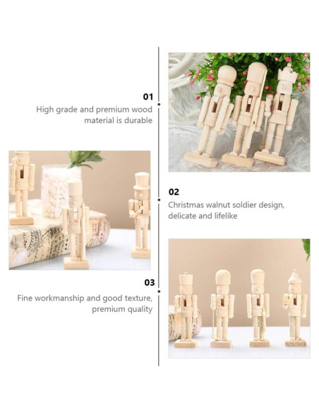 Figuras de Muñeco de Nuez de Madera Aboofan - 6 Piezas DIY Figuras de Muñeco de Nuez de Madera Aboofan - 6 Piezas DIY