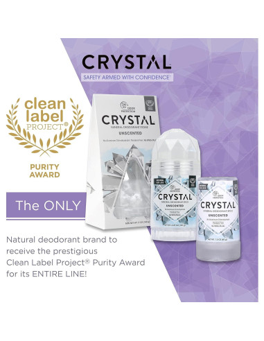 Desodorante Mineral CRYSTAL Travel Stick 2x1.5oz Sin Fragancia