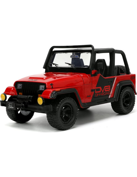 Juguete Die-cast Jeep Wrangler 1992 Jada Toys 1:24 Rojo/Negro Juguete Die-cast Jeep Wrangler 1992 Jada Toys 1:24 Rojo/Negro