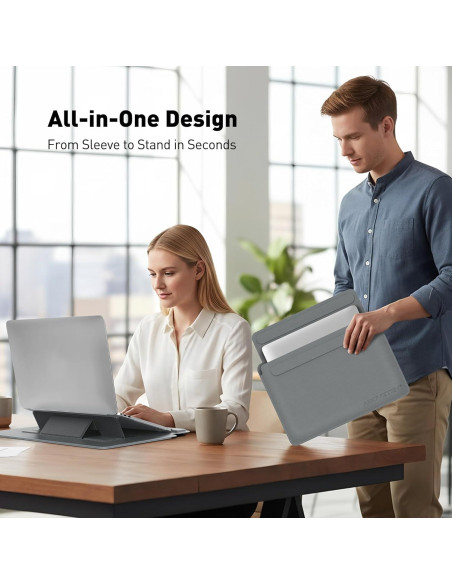 Funda para Laptop AboveTEK Gris 13-14" con Soporte Ergonómico Funda para Laptop AboveTEK Gris 13-14" con Soporte Ergonómico