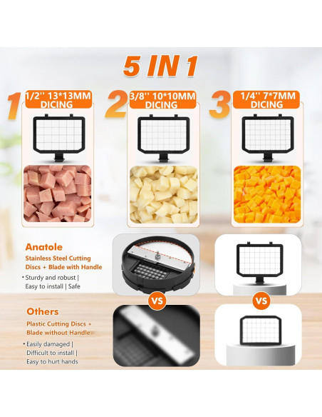 Cortador de Verduras Eléctrico Anatole VD-3 5 en 1 300W 16 Tazas Cortador de Verduras Eléctrico Anatole VD-3 5 en 1 300W 16 Tazas