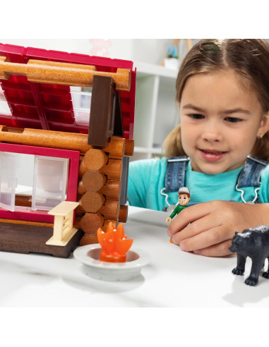 Cabaña de Aventura Lincoln Logs - 41 Piezas de Madera Real