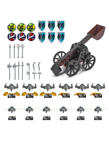 Juego de Bloques de Construcción Catapulta Vikinga Shantou 12 Figuras