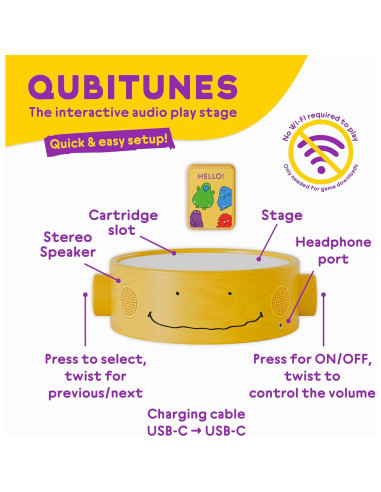 Juego Interactivo de Audio Qubitunes para Niños 3-8 Años