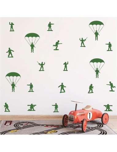 Adhesivos de Pared para Niños UILMNIY 20 Piezas Verde Militar