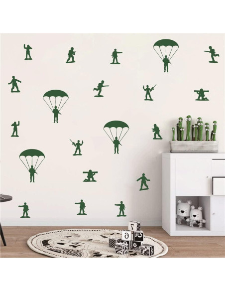 Adhesivos de Pared para Niños UILMNIY 20 Piezas Verde Militar Adhesivos de Pared para Niños UILMNIY 20 Piezas Verde Militar