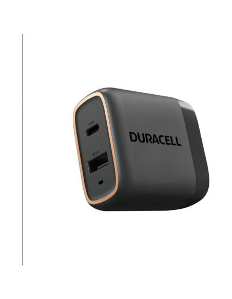 Cargador de Pared Plegable Duracell 38W USB-A y USB-C Cargador de Pared Plegable Duracell 38W USB-A y USB-C