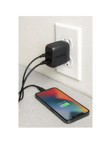 Cargador de Pared Plegable Duracell 38W USB-A y USB-C