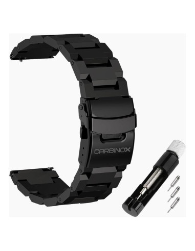 Banda de Acero Inoxidable Carbinox 22mm Ajustable para Reloj