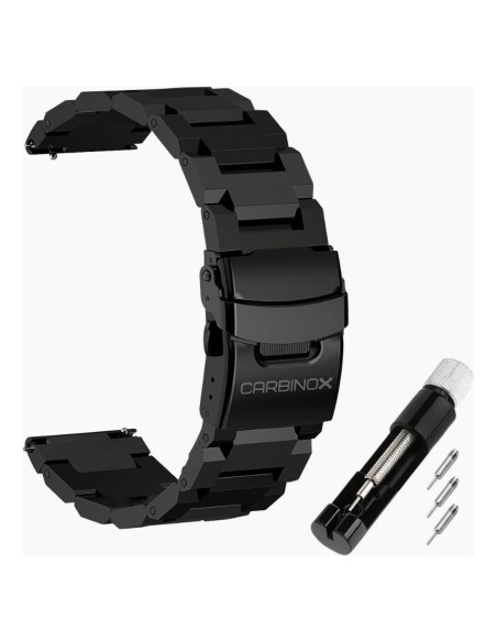 Banda de Acero Inoxidable Carbinox 22mm Ajustable para Reloj Banda de Acero Inoxidable Carbinox 22mm Ajustable para Reloj