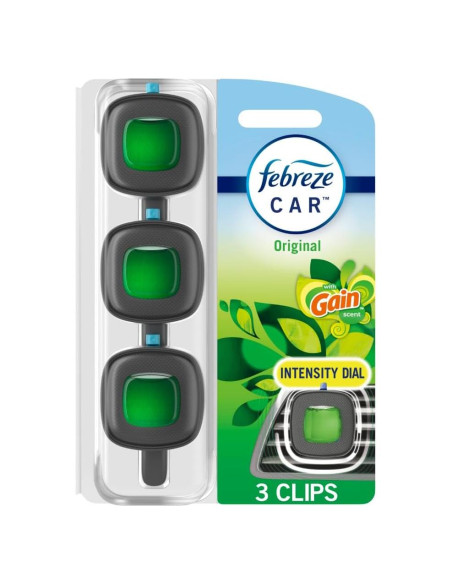Ambientador de Auto Febreze Clip Ventilación Aroma Gain 3 Pzas Ambientador de Auto Febreze Clip Ventilación Aroma Gain 3 Pzas