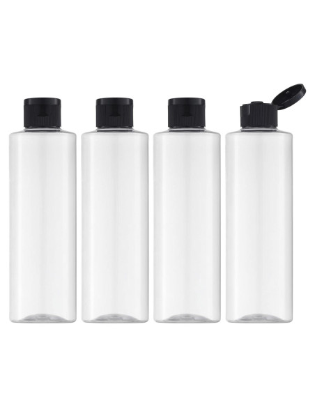 Botellas de Viaje LISAPACK 250ml Transparente 4 Pcs Tapa Abatible Botellas de Viaje LISAPACK 250ml Transparente 4 Pcs Tapa Abatible
