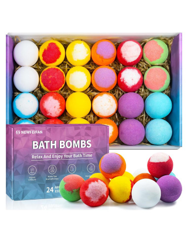 Set de 24 Bombas de Baño Aromáticas NEWFEIFAN - Hechas a Mano