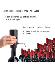 Aerador de Vino Eléctrico AIKARO Decantador Recargable 250ml 2