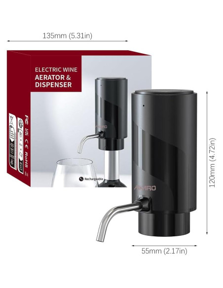 Aerador de Vino Eléctrico AIKARO Decantador Recargable 250ml Aerador de Vino Eléctrico AIKARO Decantador Recargable 250ml