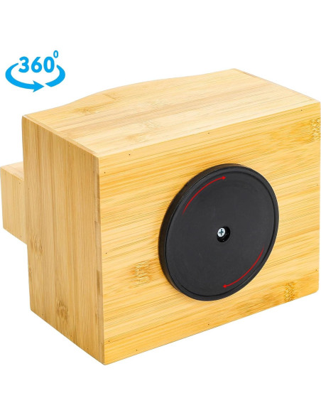 Soporte Giratorio de Bambú DEAYOU para Control Remoto 5 Compartimentos Soporte Giratorio de Bambú DEAYOU para Control Remoto 5 Compartimentos