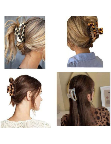 Clips de Cabello Sursarbelor 4 Piezas Acetato Color Sirena Clips de Cabello Sursarbelor 4 Piezas Acetato Color Sirena