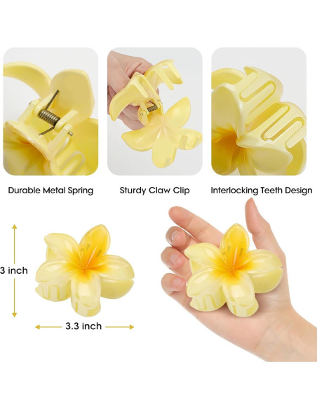 HAPTIME Clips de Garra de Flor Hawaiana - 10 Piezas Coloridas HAPTIME Clips de Garra de Flor Hawaiana - 10 Piezas Coloridas
