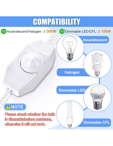 Atenuador Enchufable Meonum 150W para Luces LED y CFL