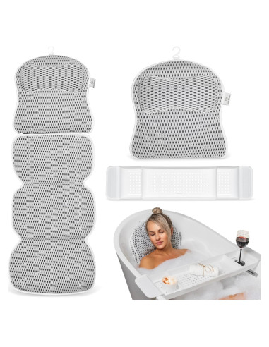 Almohada de Baño Ergonómica Solvara con Bandeja Gratis 127x40cm