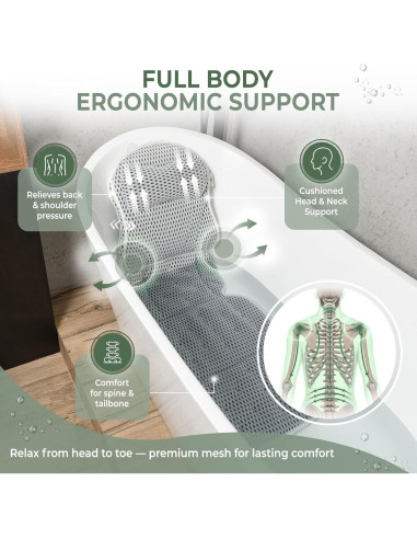 Almohada de Baño Ergonómica Solvara con Bandeja Gratis 127x40cm