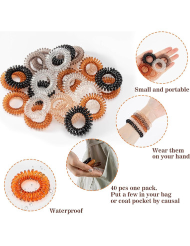 Coletas en Espiral 40Pcs - Sujetadores de Cabello Neutros