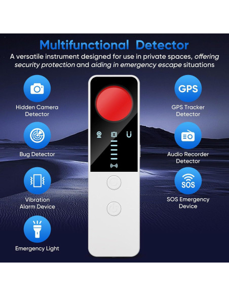 Detector de Cámara Oculta DQKK G007 con Alarma y Luz LED Detector de Cámara Oculta DQKK G007 con Alarma y Luz LED