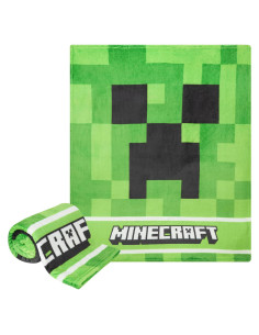 Manta de Forro Minecraft Creeper 118x100 cm Verde Suave