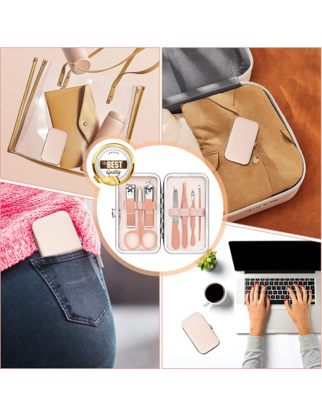 Juego de Manicura y Pedicura Meitio Oro Rosa Acero Inoxidable Juego de Manicura y Pedicura Meitio Oro Rosa Acero Inoxidable