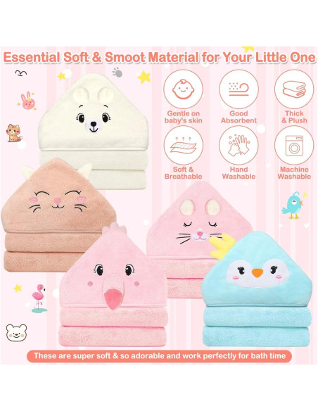Toallas con Capucha para Bebés Sublaga - 15 Piezas Suaves y Absorbentes Toallas con Capucha para Bebés Sublaga - 15 Piezas Suaves y Absorbentes