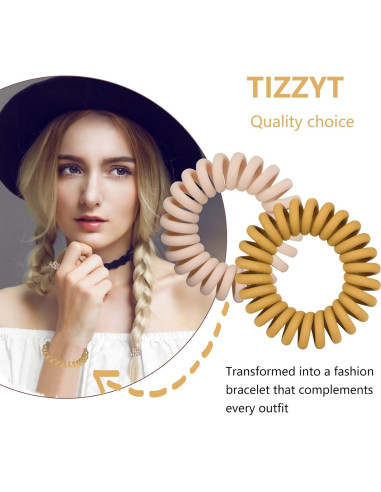 Lazos de Cabello Espirales TIZZYT 18 Unidades Color Mate Vintage