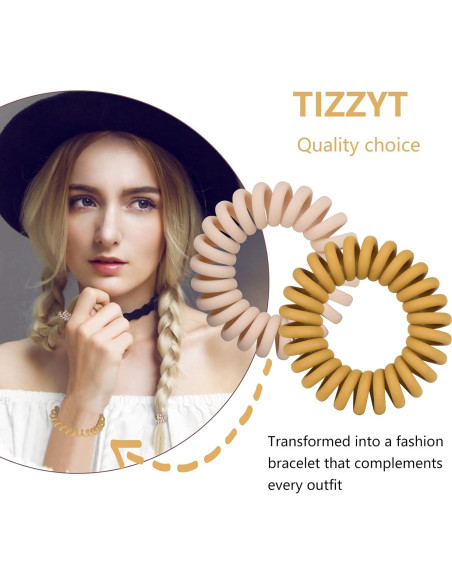 Lazos de Cabello Espirales TIZZYT 18 Unidades Color Mate Vintage Lazos de Cabello Espirales TIZZYT 18 Unidades Color Mate Vintage