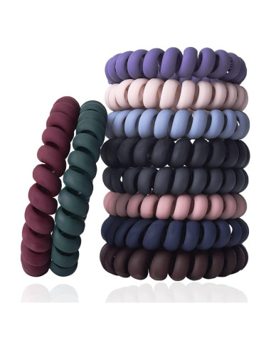 Juego de Tiras de Cabello Espiral Siadee - 10 Piezas Multicolor