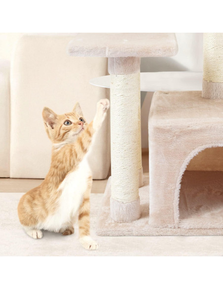 Árbol para Gatos FISH&NAP Beige con Rascador y Plataforma Árbol para Gatos FISH&NAP Beige con Rascador y Plataforma