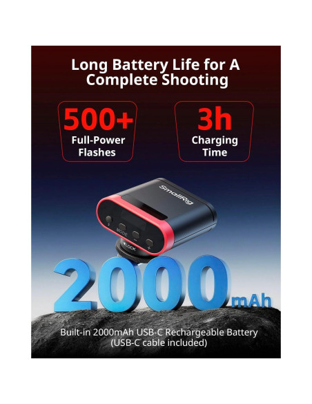 Flash Mini RS20 SmallRig para Canon y Sony, 2000mAh, 500 Flashes Flash Mini RS20 SmallRig para Canon y Sony, 2000mAh, 500 Flashes