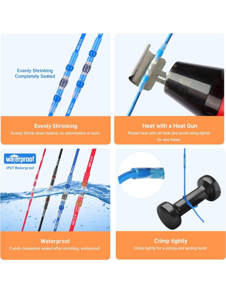 Kit de Conectores de Cable Kuject 820PCS con Pistola de Calor Kit de Conectores de Cable Kuject 820PCS con Pistola de Calor