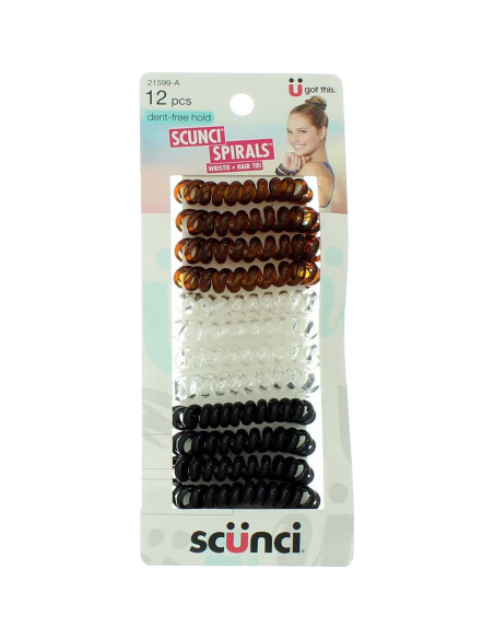 Espirales Sujetadores de Cabello Scunci 12 Piezas Sin Marcas Espirales Sujetadores de Cabello Scunci 12 Piezas Sin Marcas