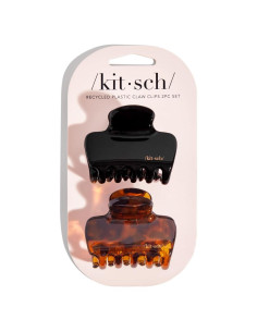 Set de 2 Clips de Garra Medianos Kitsch - Negro y Tortuga