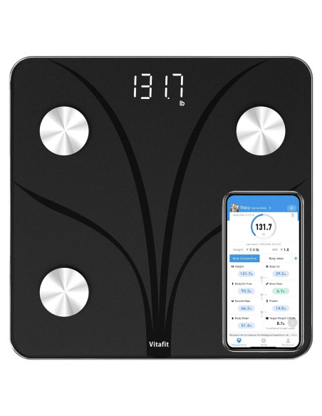 Báscula de Baño Inteligente Vitafit VT702 - 181.44kg, Análisis Corporal Báscula de Baño Inteligente Vitafit VT702 - 181.44kg, Análisis Corporal