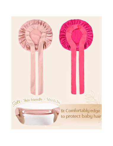 Gorro de Seda Satinado para Bebés YANIBEST 0-6 Meses Rosa
