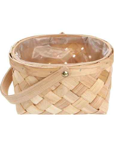 Cesta de Madera Tejida a Mano SEWACC - Pequeña 24x18x11 cm