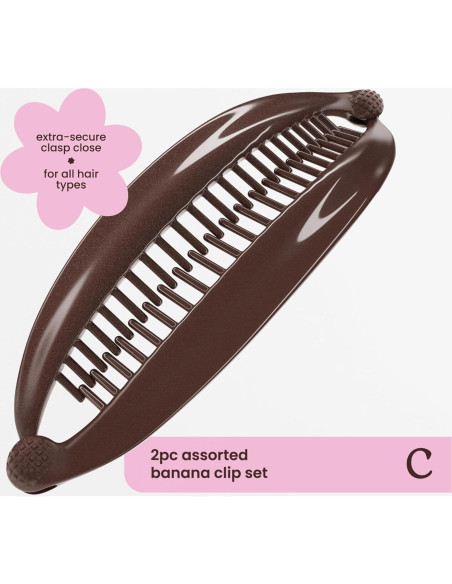 Set de 2 Clips de Plátano Cobana - Grande 15.24 cm - Negro y Marrón Set de 2 Clips de Plátano Cobana - Grande 15.24 cm - Negro y Marrón
