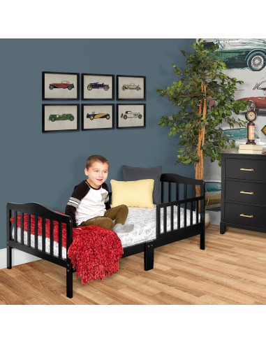 Cama para Niños Pequeños Dream On Me Sydney Negra - Madera de Pino