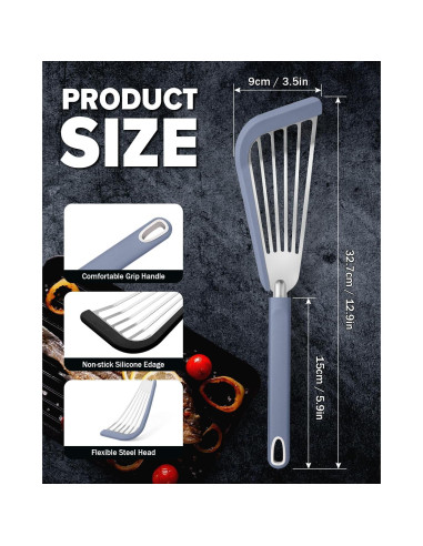 Juego de 2 espátulas de pescado DaiRen de silicona 33 cm